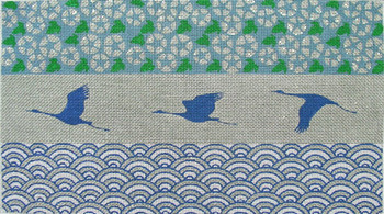 70668 Cranes Flying South 14" x 9" 18 mesh Unique New Zealand Designs Needlepoint