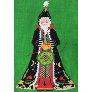 LW-1803 Noel Santa Design Area:  10” x 15” 13 Mesh Prairie Designs Needlepoint