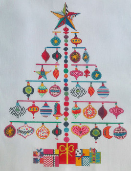 LW-2001 Ornament Tree Design Area:  13” x 18” 18 Mesh Prairie Designs Needlepoint