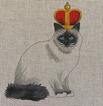 AN442 Birman Cat w Royal Crown  7x7 18 Mesh Colors of Praise 