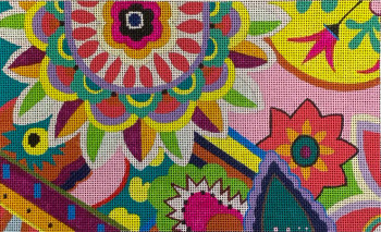 CL020 floral pattern clutch 12x7 13 Mesh Colors of Praise 
