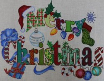 R265 18 x 14 Merry Christmas 18 Mesh Robbyn's Nest Designs