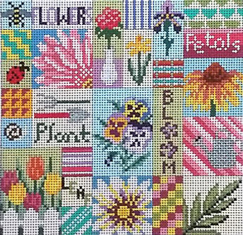 #1471 Flower Quilt 7-1/2" Square 13 Mesh  Needle Crossings