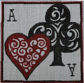 R164 Clubs and Hearts 4 x 4 18 Mesh Robbyn's Nest Designs