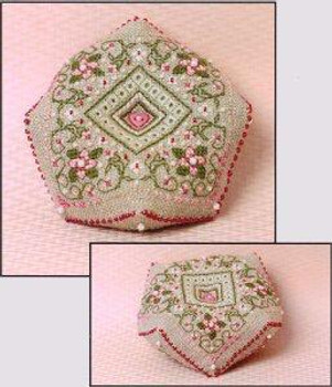 Cherry Blossoms Biscornue Pincushion (w/beads)  52w x 52h by Sweetheart Tree, The 21-1136