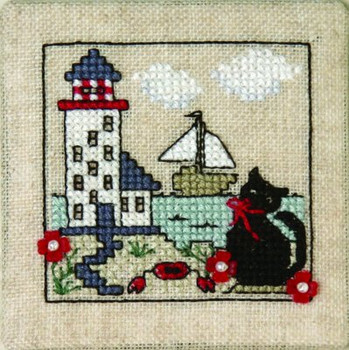 Itty Bitty Kitty - At The Lighthouse (w/charms) 35w x 35h by Sweetheart Tree, The 20-2264