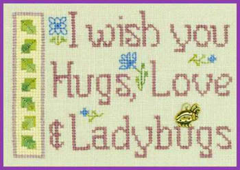 Hugs Love & Ladybugs 75 x 53 Elizabeth's Designs 14-1226 