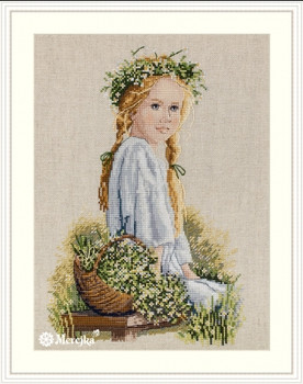 MK142A Daisies - A 7.8" X 11"; Rustico Aida; 16 Count Merejka Cross Stitch Kit