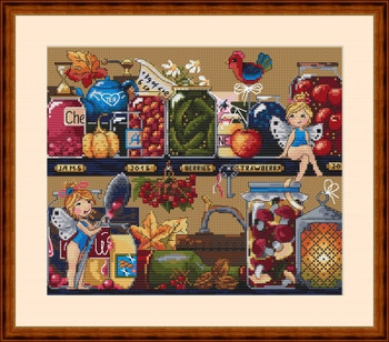 MK73 Pantry Treasures 9.4"X8.2"; Aida, Brown; 16  Count Merejka Cross Stitch Kit