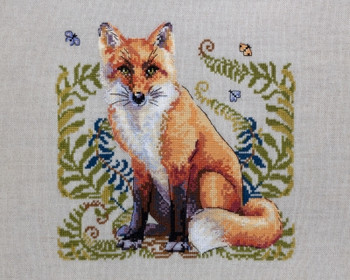 MK144A The Fox A 7.8"X7.8"; Aida, Rustico; 16   Count Merejka Cross Stitch Kit