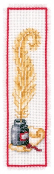 PNV11279 Goose Feather - Bookmar 2.4" x 8"; Aida; 14ct   Vervaco Cross Stitch Kit