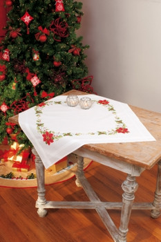 PNV13213 Poinsettias Tablecloth Vervaco Counted cross stitch kit
