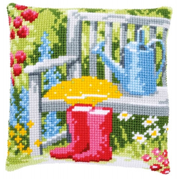 PNV162218 Vervaco Cross stitch kit My Garden Cushion