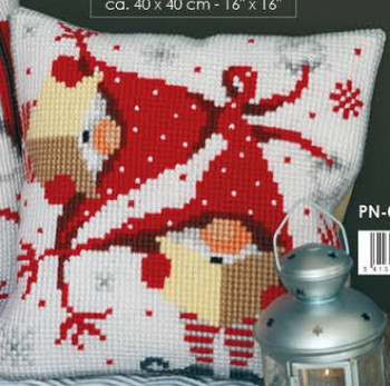 PNV164611 Vervaco Cross stitch kit Christmas Gnome II - Cushion