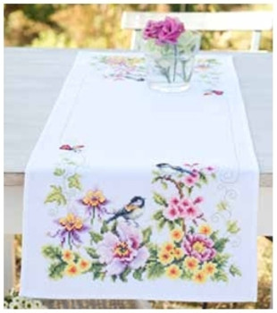 PNV21680 Vervaco Flower Garden Tablerunner