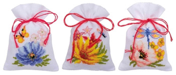 PNV185083 Vervaco Flowers Bags (Set of 3)