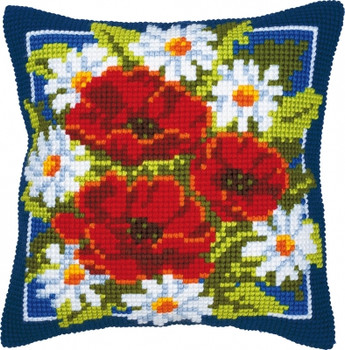 PNV8615 Vervaco Red Flowers - Cushion
