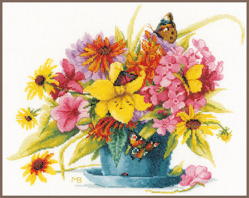 PN188125 Lanarte Kit Flowers in Vase  by Marjolein Bastin - Embroidery