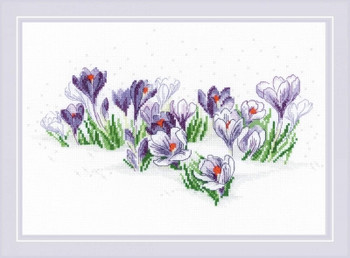 RL1855 Riolis Cross Stitch Kit Crocuses Under the Snow