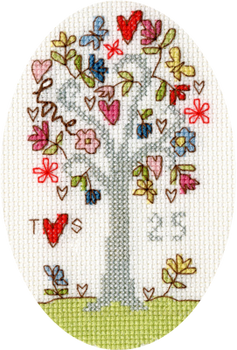 BTXGC3 Silver Celebration Card  by Kim Anderson BOTHY THREADS Counted Cross Stitch KIT