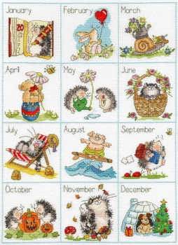 BTXMS15 Calendar Creatures  Margaret Sherry Collection BOTHY THREADS Counted Cross Stitch KIT