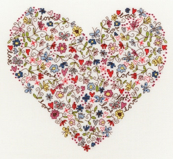 BTXKA1 Love Heart - Kim Anderson - Love Bothy Threads Counted Cross Stitch KIT