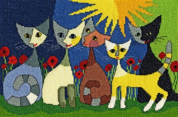 BTXRW6 Five Cats - Rosina WachmeisterBothy Threads Counted Cross Stitch KIT