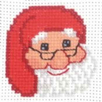 140204 Santa Claus with Glasses Cross Stitch Kit Permin