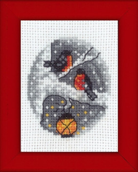 149289 Permin Cross Stitch Kit Birds in Tree Picture - Mini Kit