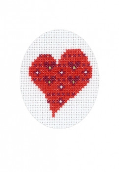 177208 Heart with Heart - Card Permin Counted Cross Stitch Kit 