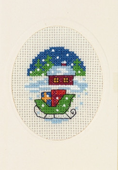 178231 Green Sleigh; Permin Counted Cross Stitch Kit 