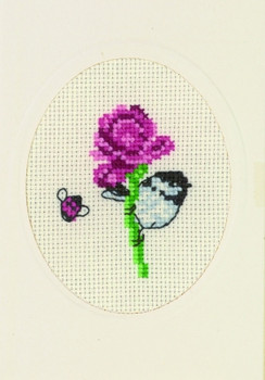 179101 Rose - Flower Card Permin Counted Cross Stitch Kit 