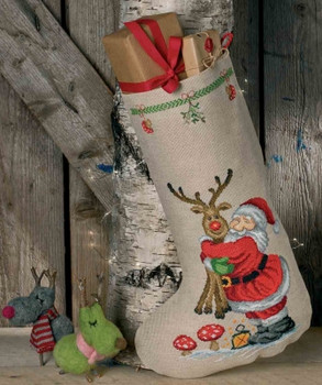 410231 Permin Santa & Rudolf Stocking
