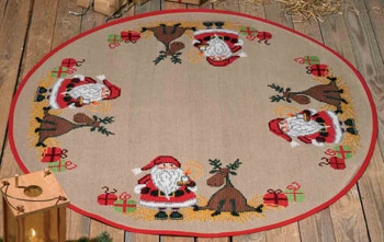 450210 Permin Kit Santa Claus & Moose Christmas Mat