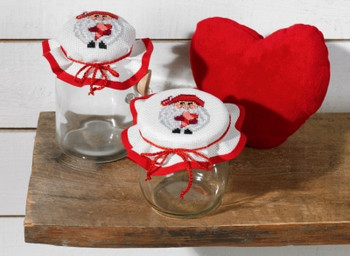 498247 Elf with Hearts (2pcs) Jam Lid Cover (set of 2) 