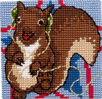 9285 Permin Kit Squirrel - Printed Canvas