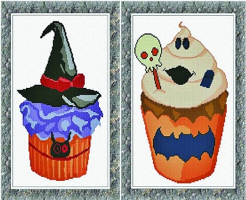 AAN508 Halloween Cupcakes - 2 designs;Series Alessandra Adelaide Needleworks