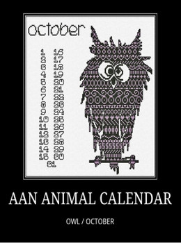 AAN514 October- Owl - AAN Calendar Alessandra Adelaide Needleworks