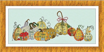 AAN510 Paesello delle Zucche (Village of Pumpkins) Alessandra Adelaide Needleworks