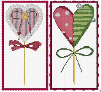 AAN606 Love Bookmarks (2 designs) 60 x 128 and 60 x 125   Alessandra Adelaide Needleworks