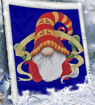 AAN650 A Gnome and a Ribbon 178x187 Alessandra Adelaide Needleworks