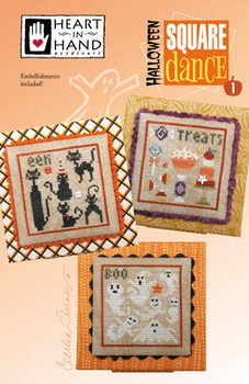 Halloween Square Dance (w/emb) 40W x 40H by Heart In Hand Needleart 21-1697 YT