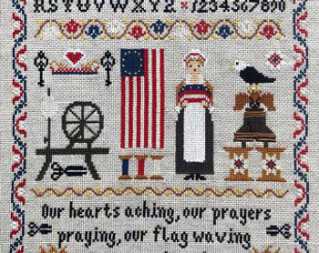 Betsy Ross Sampler 151W x 171H by Twin Peak Primitivesn21-1714 YT