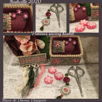 Precious Sewing Basket by Mani Di Donna H20-1348