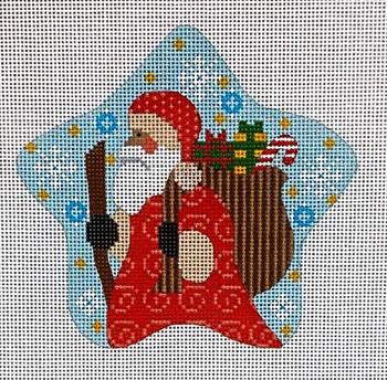 CH-347 Santa Star 5x41⁄2 18 Mesh With Stitch Guide CH Designs