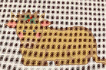 CH-446 Nativity Cow 5 x 2 3⁄4 18 Mesh With Stitch Guide CH Designs