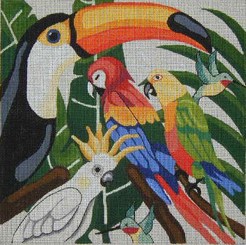 173 Tropical Birds  14 x 13 1⁄4 12 Mesh Danji Designs