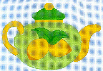 HB-304 Teapot - Lemons 41⁄2x31⁄2 18 Mesh Stitch Guide Included Mesh Hummingbird Designs