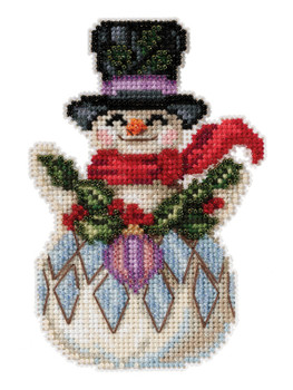 JS20-2115 Snowman with Holly Mill Hill Jim Shore Kit