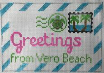 RD 199 Vero Beach Mini Letter 18M 3.5"x5.5" Rachel Donley Needlepoint Designs